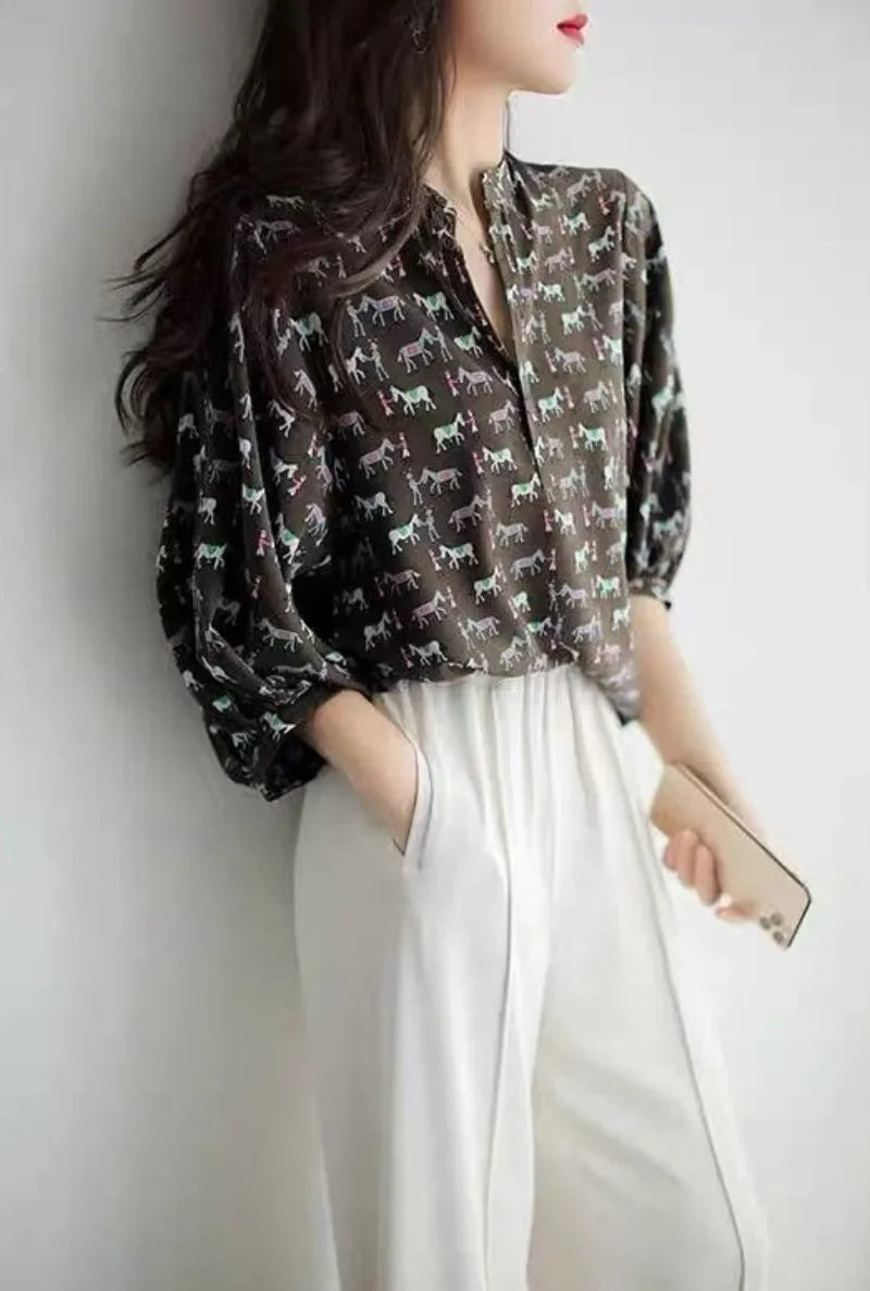 Formal Women's Shirt Summer Half Sleeve