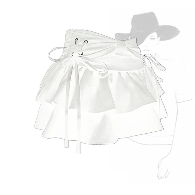 Pleated  A-line Short Skirt Built in Shorts