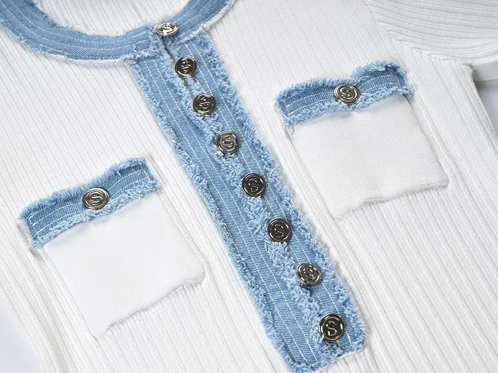 Knit Maxi Dress  O-neck Short Sleeve