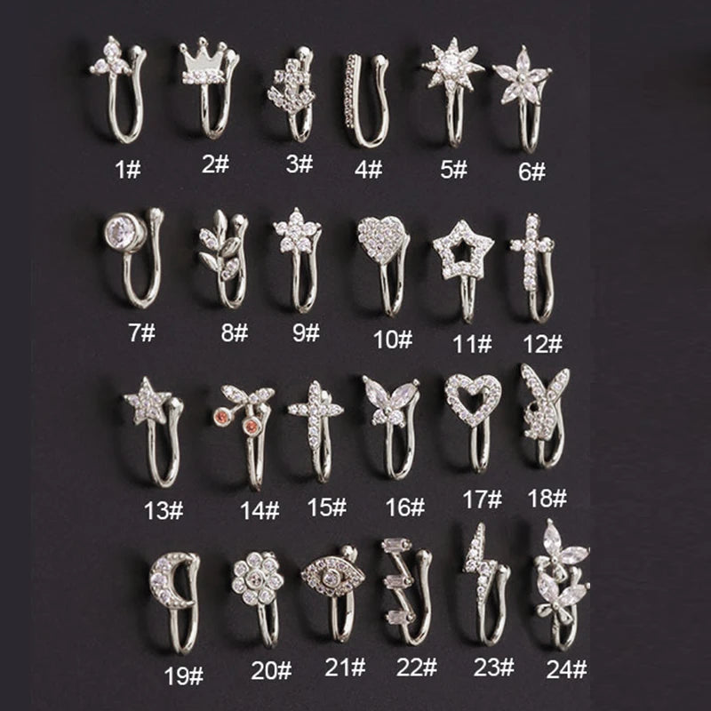 Fake Piercing Clip Nose Ring Cuff Body Jewelry