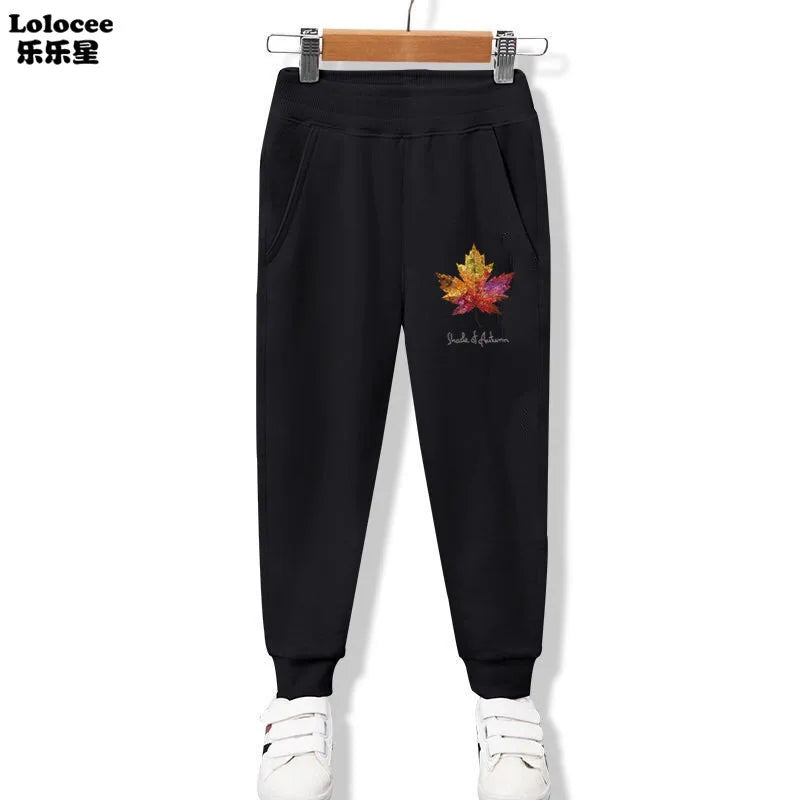 New Kids Elastic Pants Cotton Flower Heart