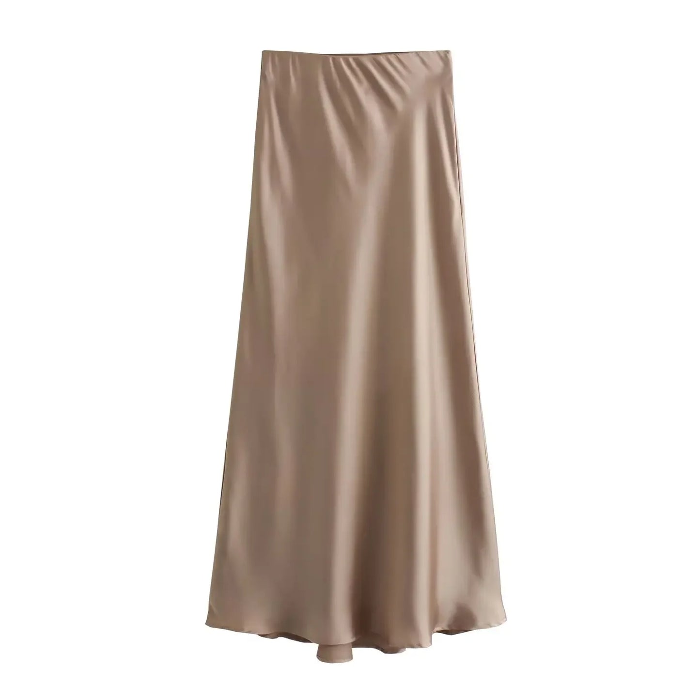 Satin Skirt  High Waist Elegant Long Skirts