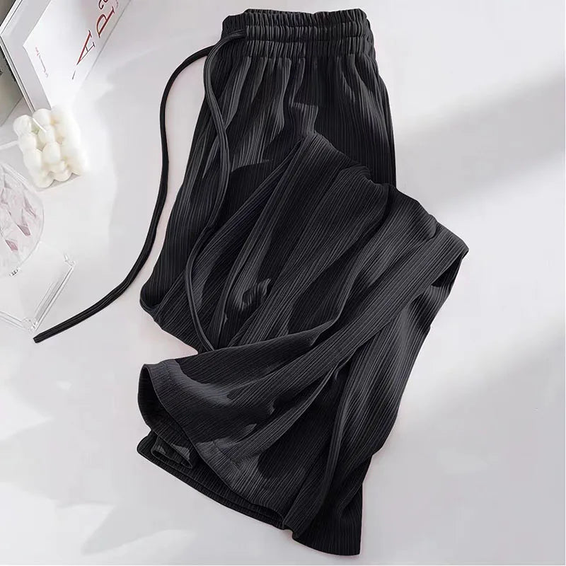 Ice SilkHigh Waist, Wide Leg Trousers