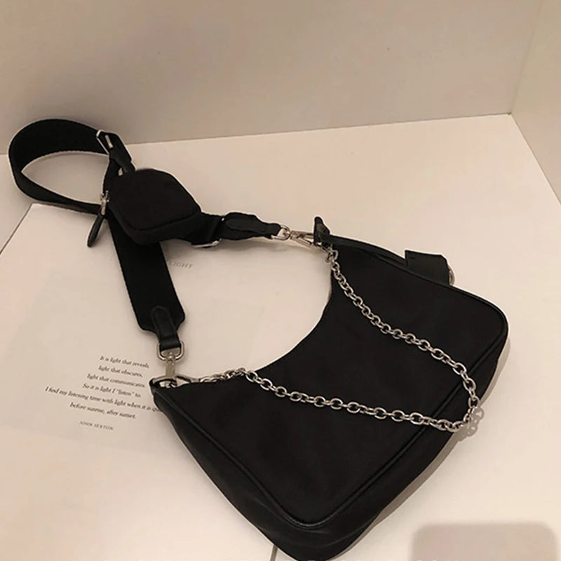 Nylon Waterproof Women Shoulder Hobo Bags