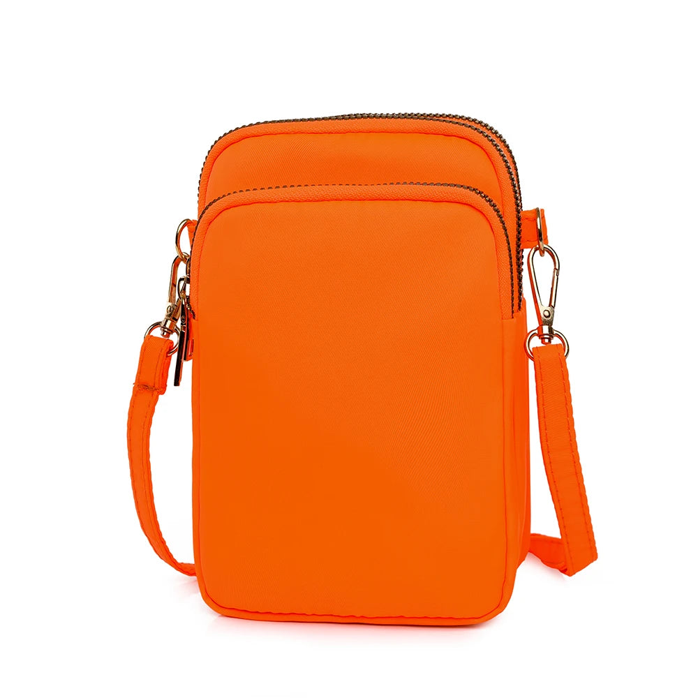 Multi-purpose  multi-layer zipper neck, shoulder phone bag