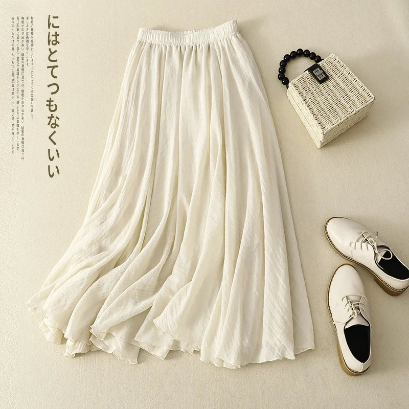 Cotton Double Layer Half Skirt