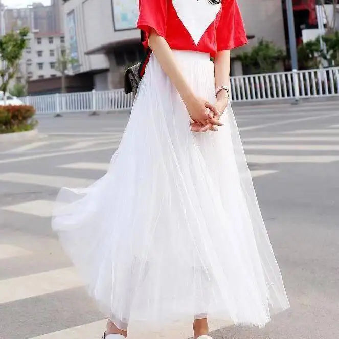 Tulle Skirt  Elastic High Waist