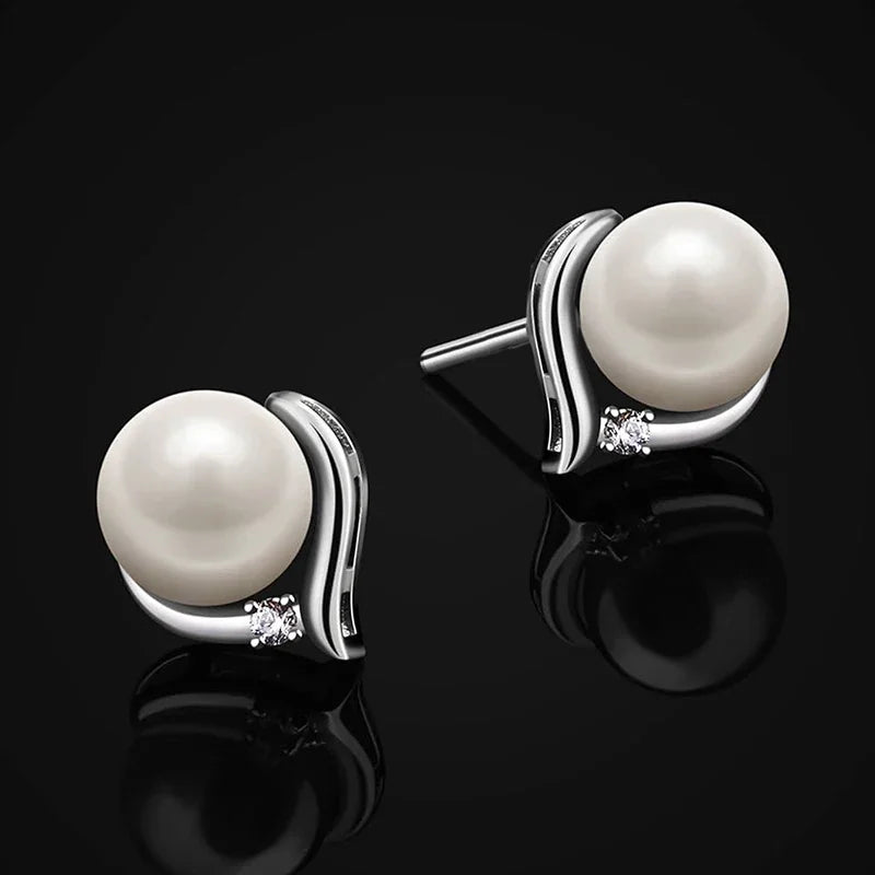 Imitation Pearl Stud Earrings Trendy Elegant Jewelry