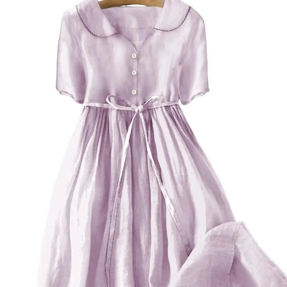 Short Sleeve Floral Print A Line Maxi Dress