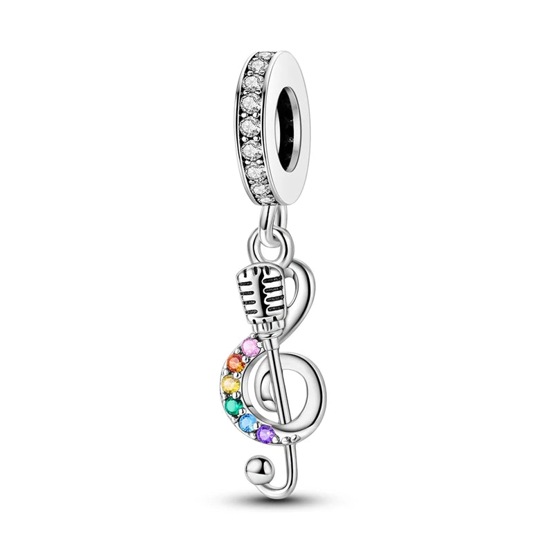 925 Silver Charms Colorful Pendants Charm Bracelet