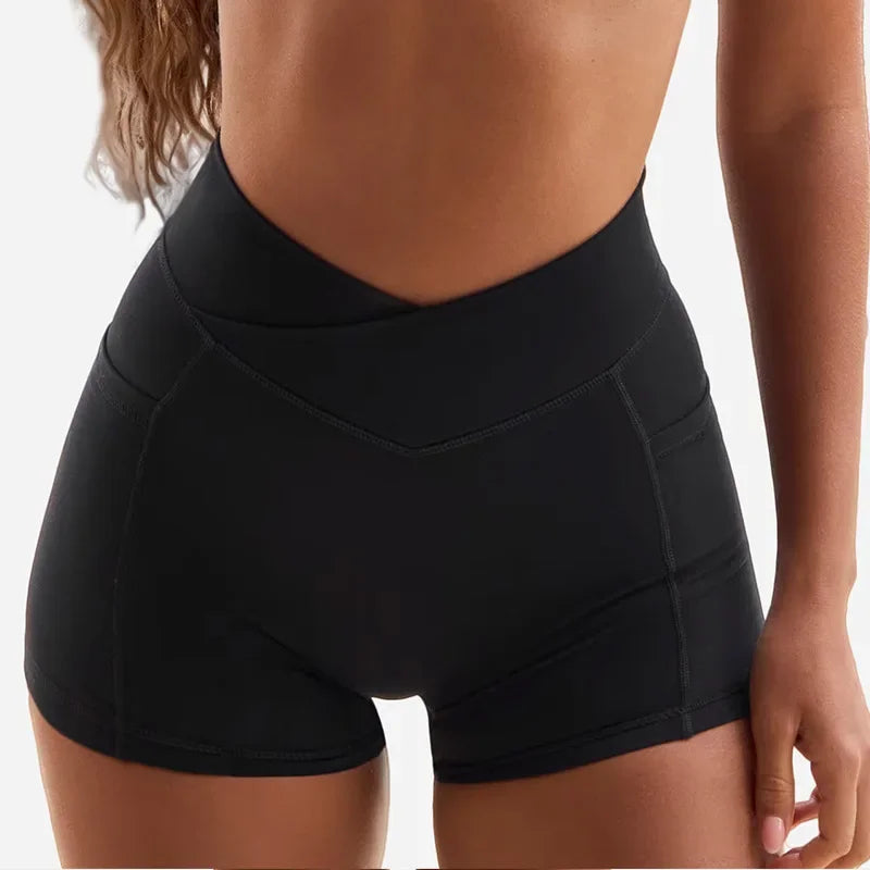 Set 2PCS  Fitness Bra High Waist Shorts