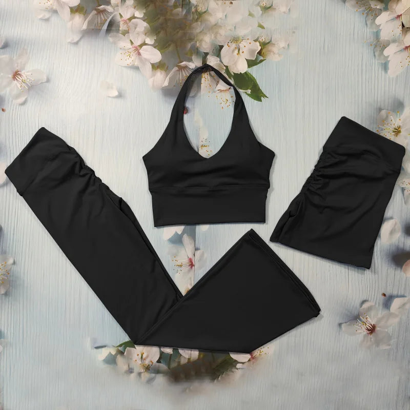 Yoga Set  Sexy Sports Bra/ Flared Leggings