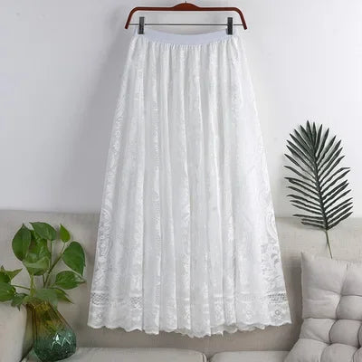 Casual Summer Embroidery Long Skirt