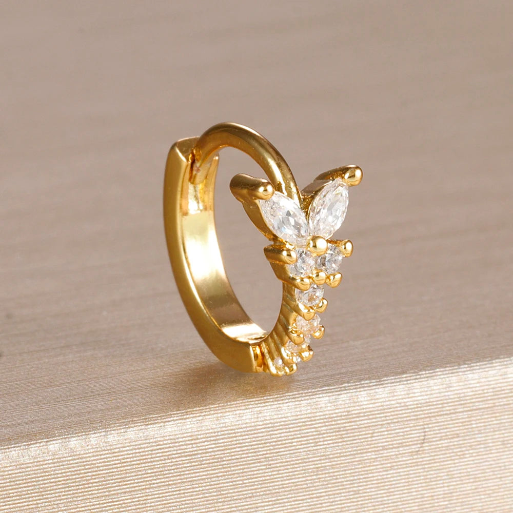 18K Gold Plated Stainless Steel Round Circle Earrings