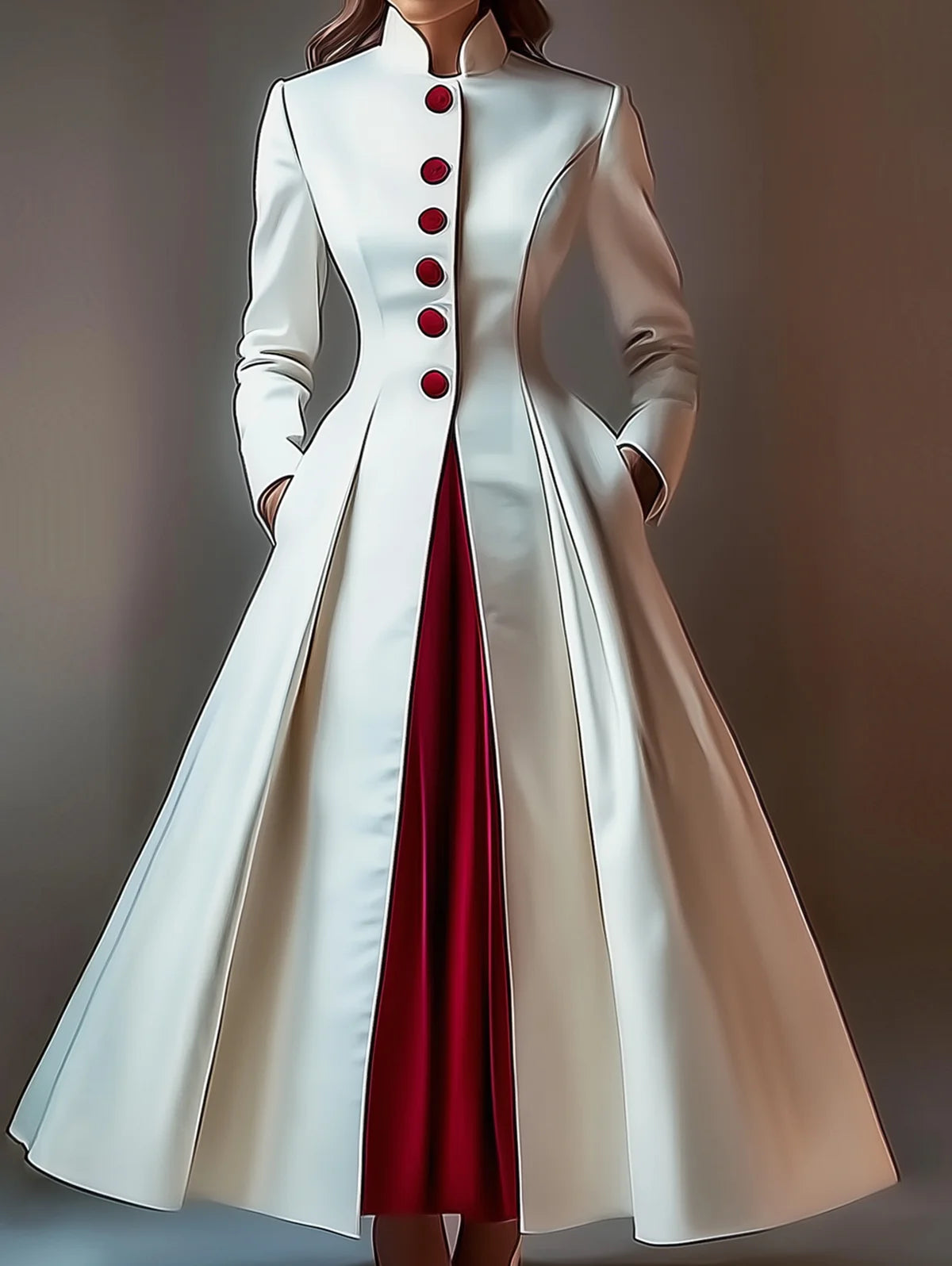 A Line Satin Maxi Evening Long Coat Dress