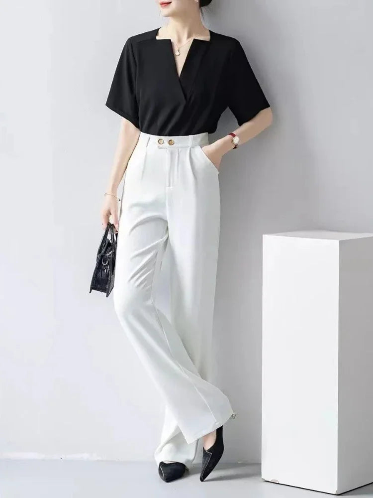 Women Chiffon With Short Sleeve