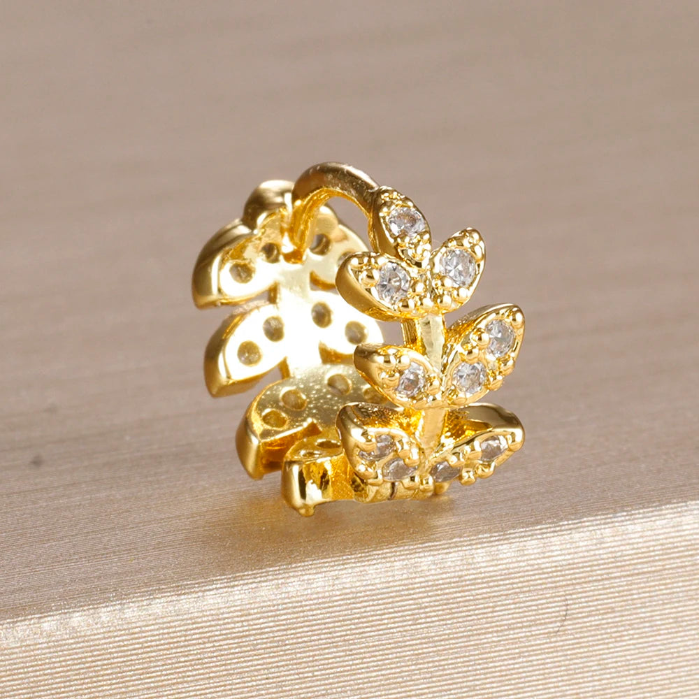 18K Gold Plated Stainless Steel Round Circle Earrings