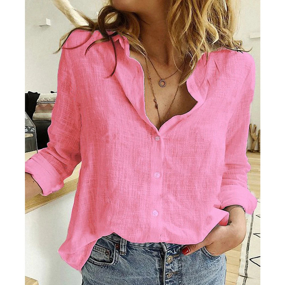 Women's Shirts Long-sleeved 
















l





























Loose Fitting Long Sleeve Button Down

l