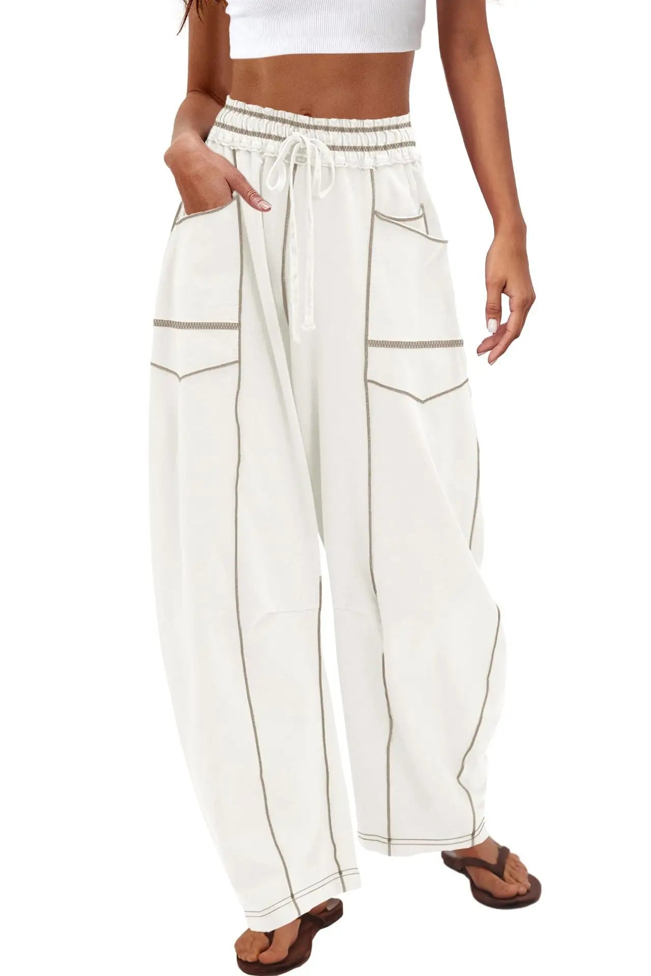 Versatile Elastic Straight Leg  High Waisted Pants