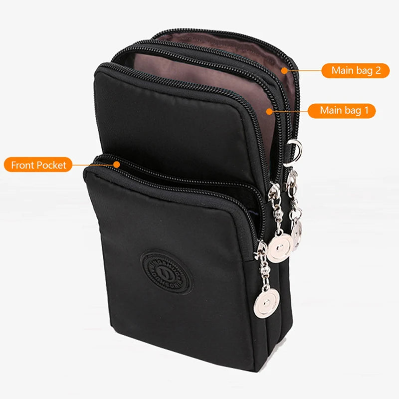 Nylon Cell Phone Shoulder Crossbody Bags