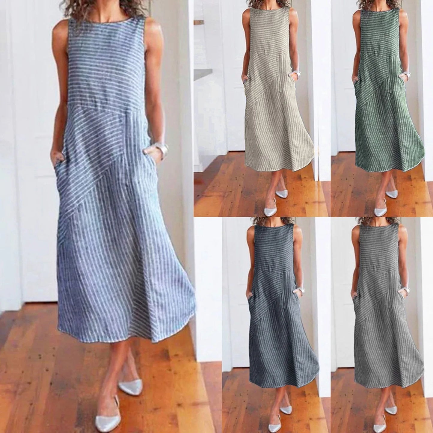 Casual Loose Comfortable Pocket Long Dress