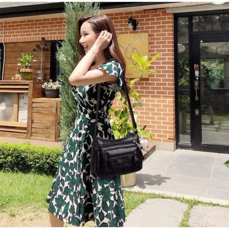 Lightweight, Multi-layered, Large-capacity Crossbody Bag