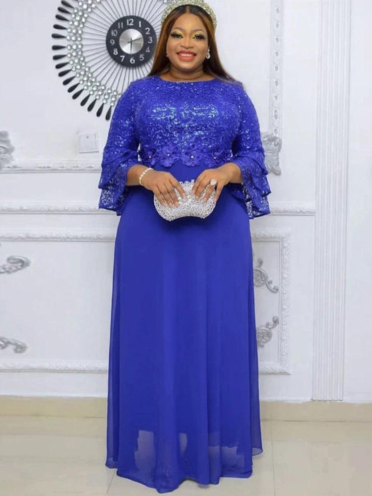 Evening Dresses Luxury Sequin Chiffon Long Dress