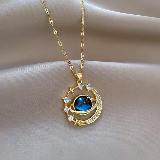 Exquisite Starry Sky Planet Luxury Temperament Necklace