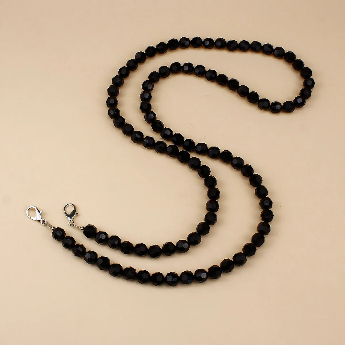 Black Bead Phone Chain Lanyard Crossbody