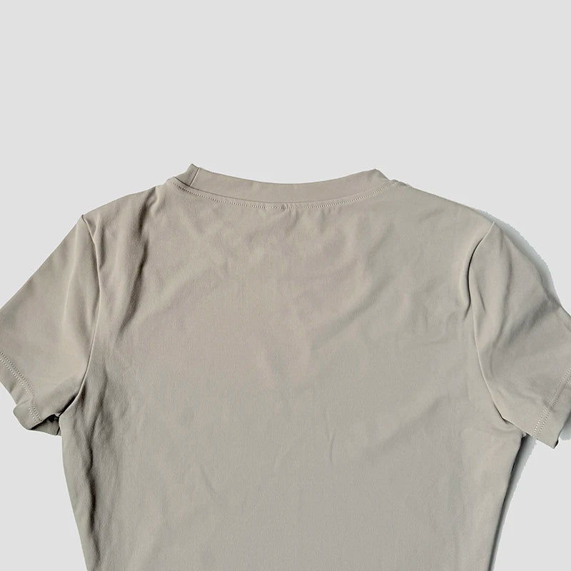 Yoga Set Seamless  Short Sleeve Crop Top