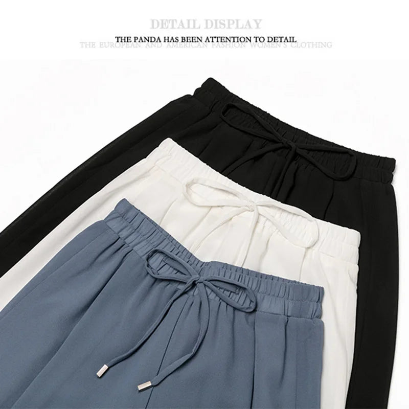 Culottes Hem Double Layers Loose Pleated Pants