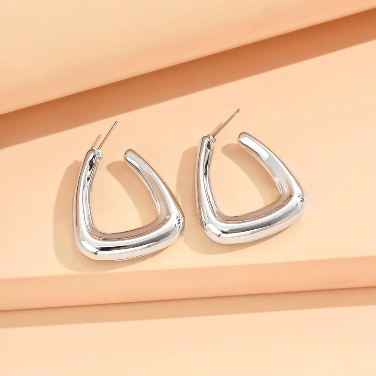 Geometric Irregular Metallic Color Earrings for Women