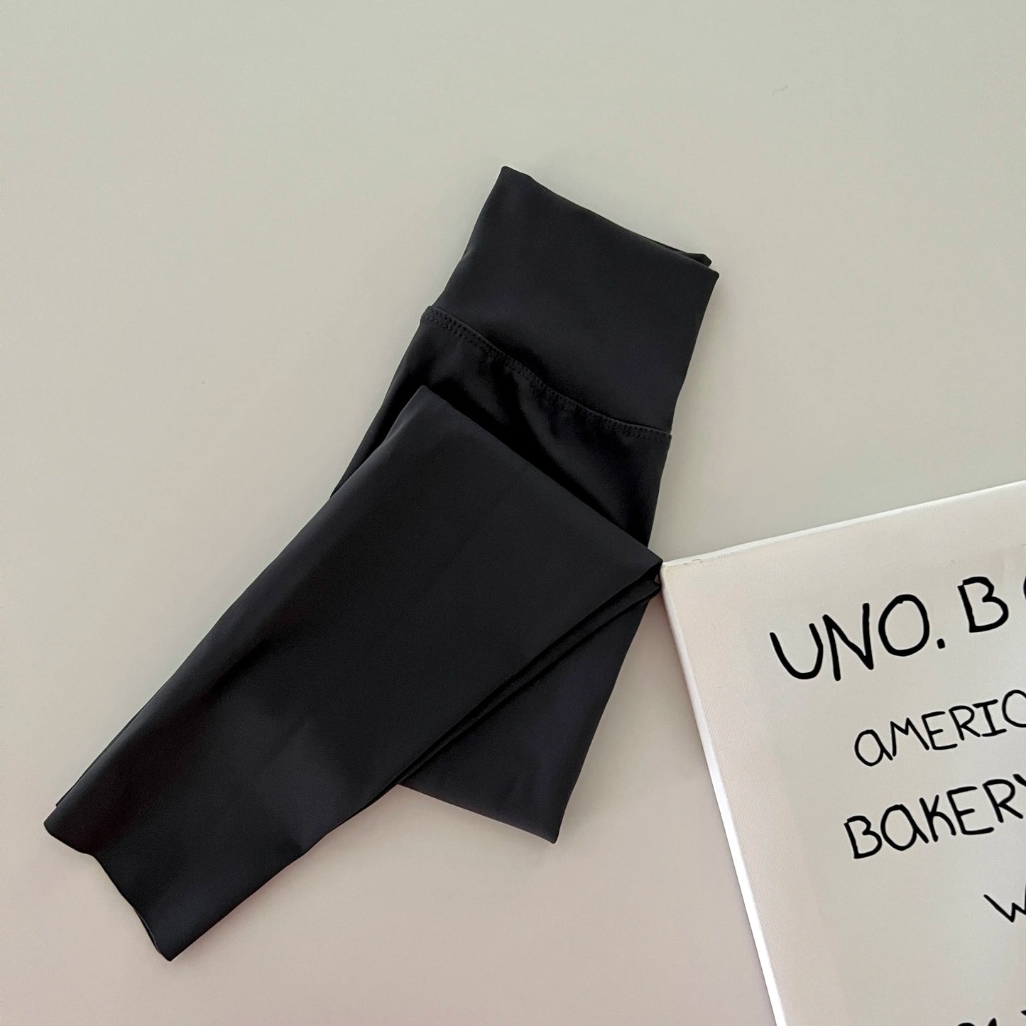 Girl Pants Black Cotton Spandex High Waist