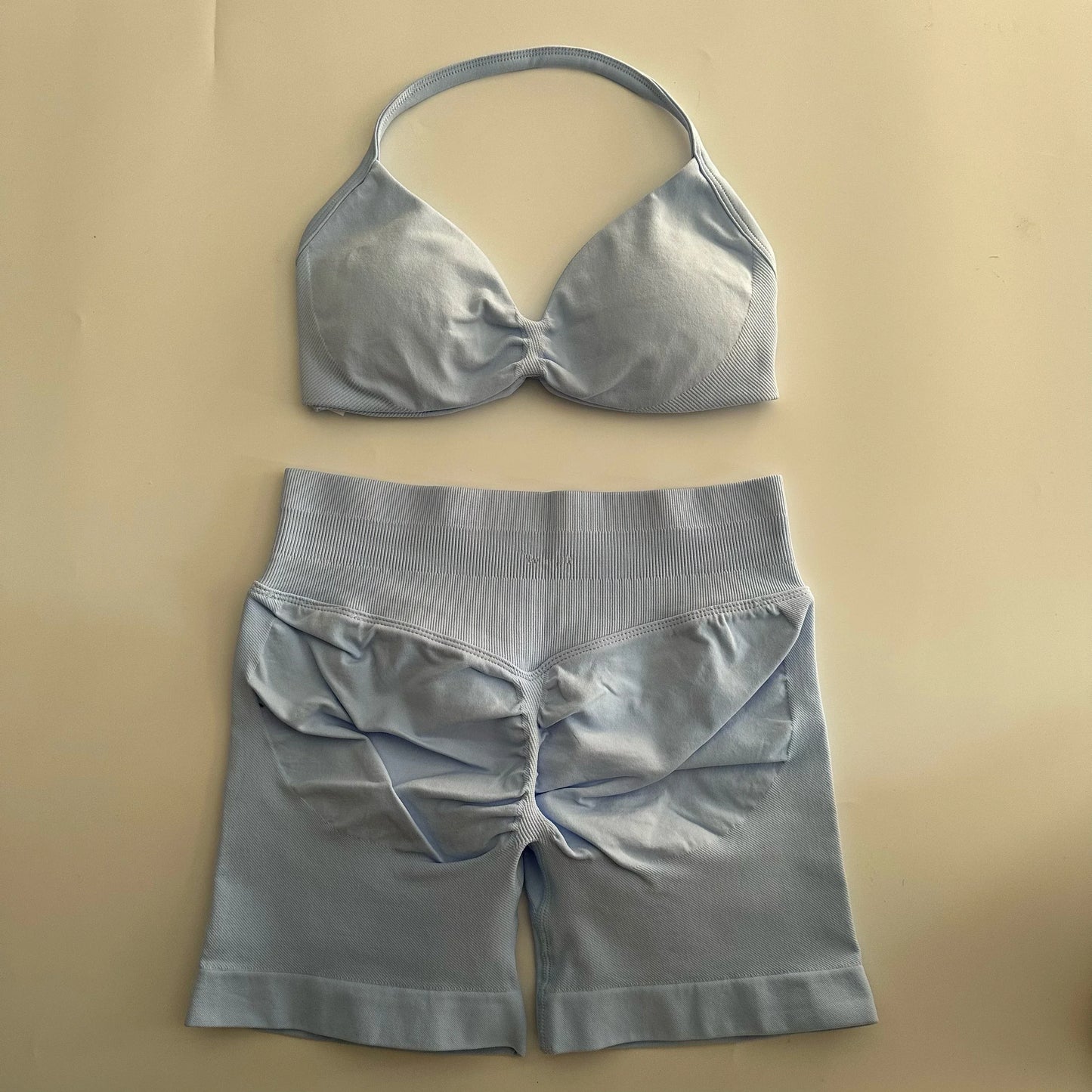 Yoga Gym Set Seamless Strappy Yoga Bra Top