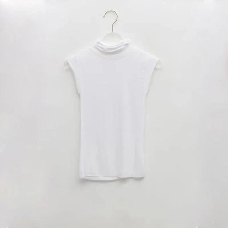 Blouse Sleeveless  Turtleneck Corset Tops