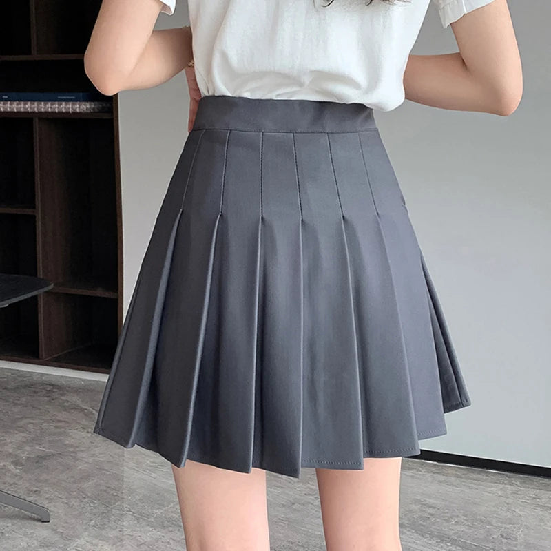 Elastic High Waist A-Line Mini Skirt