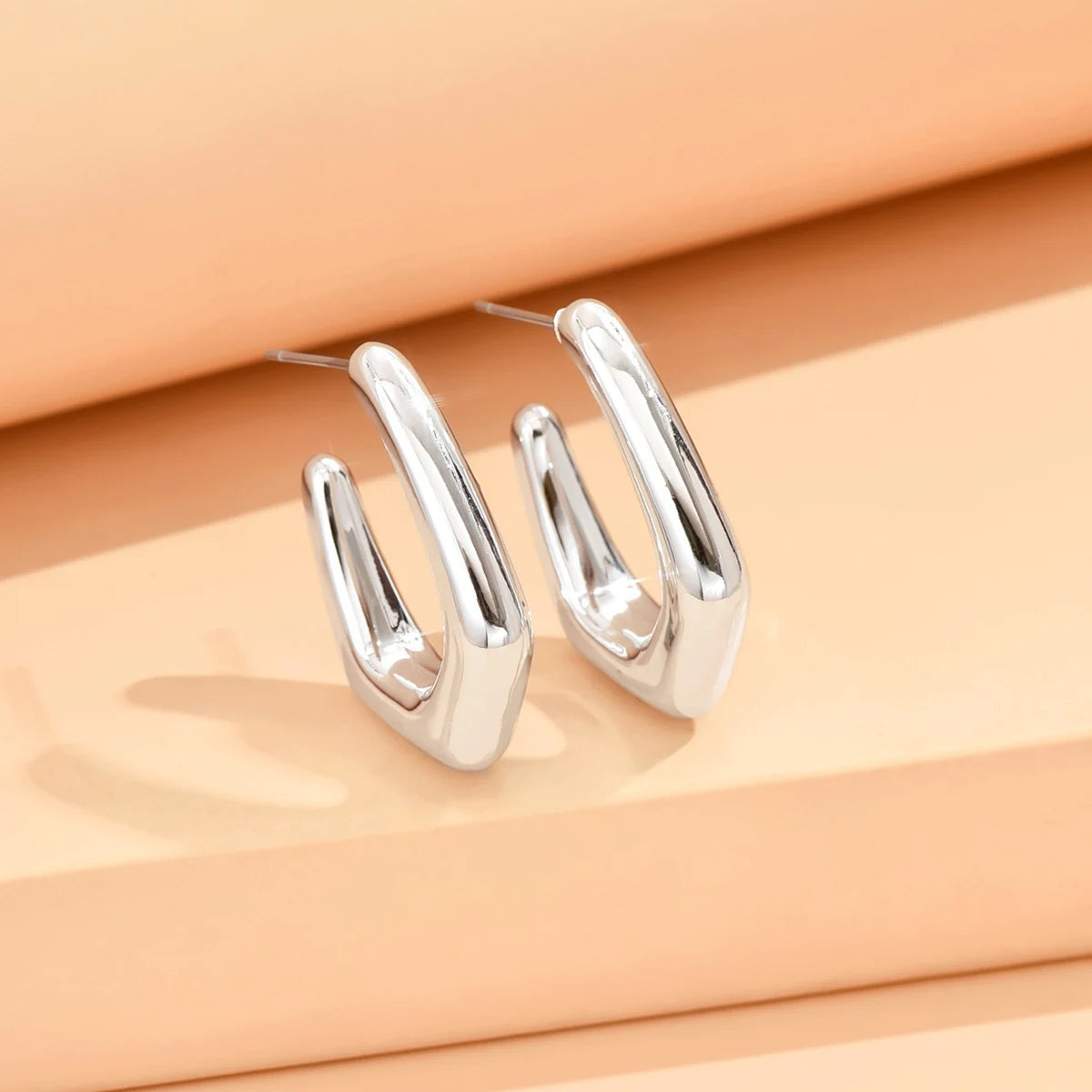 Geometric Irregular Metallic Color Earrings for Women