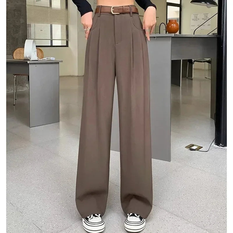 Women Breathable High Waist Wide Leg Pants