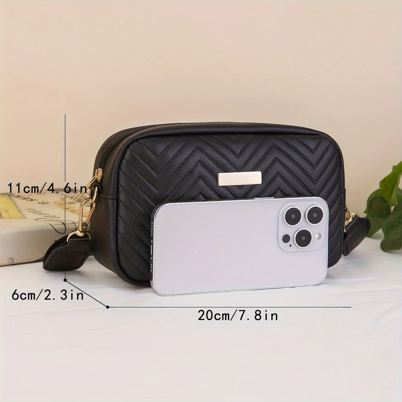 Minimalist Mini Quilted Crossbody , Mobile Phone Wallet
