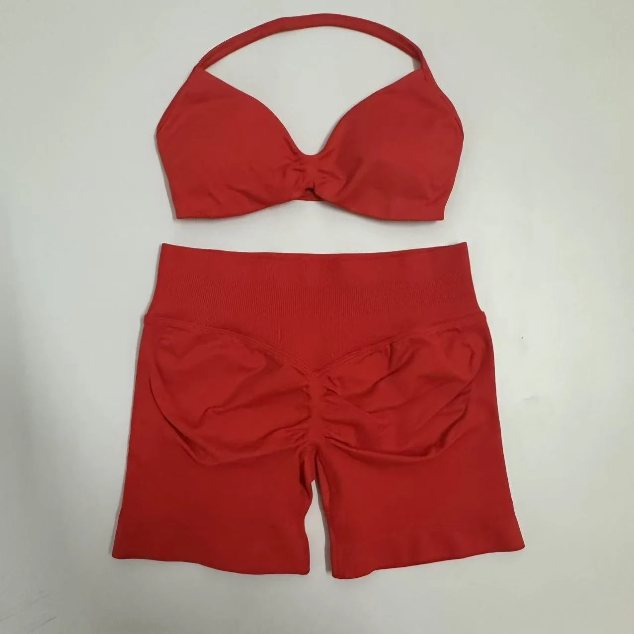 Yoga Gym Set Seamless Strappy Yoga Bra Top