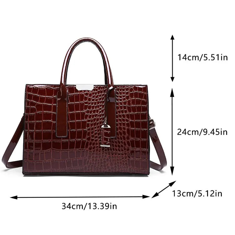 Crocodile Print Large Capacity Crossbody Bags