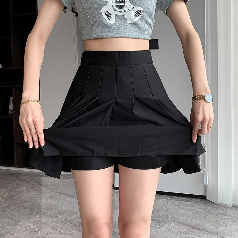 Elastic High Waist A-Line Mini Skirt
