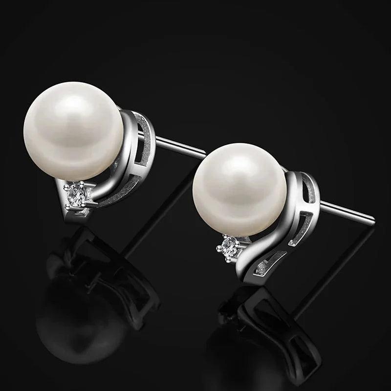 Imitation Pearl Stud Earrings Trendy Elegant Jewelry