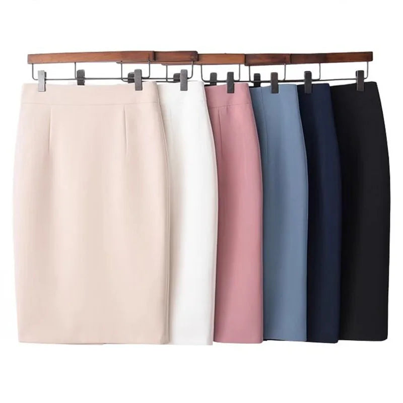 Office Pencil Skirts Elegant Slim High Waist