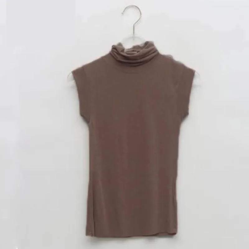 Blouse Sleeveless  Turtleneck Corset Tops