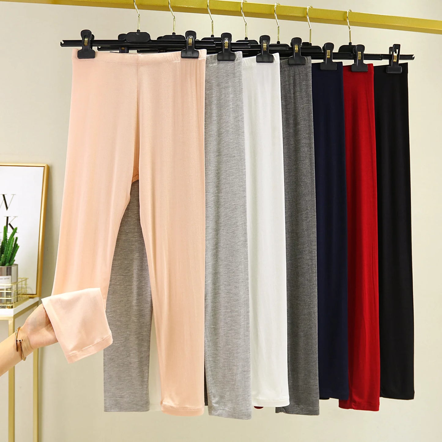 Cotton big leggings elastic comfortable pure color