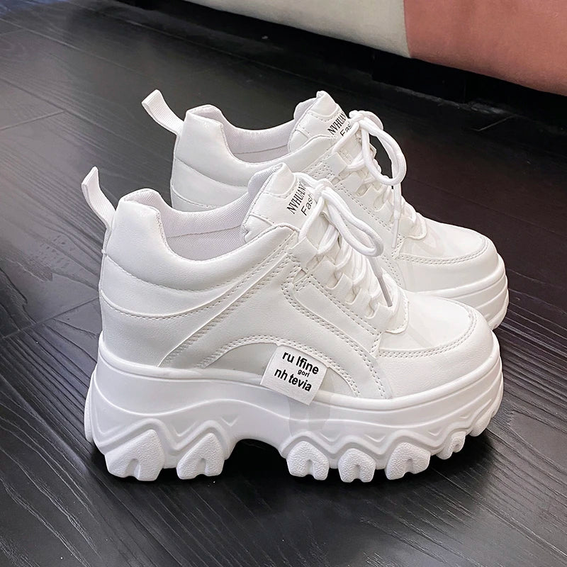Breathable Chunky White Sneakers anti-slip