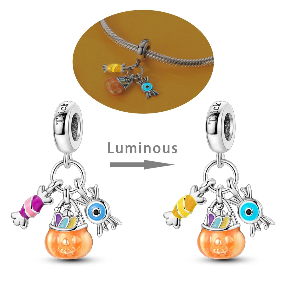 925 Silver Charms Colorful Pendants Charm Bracelet