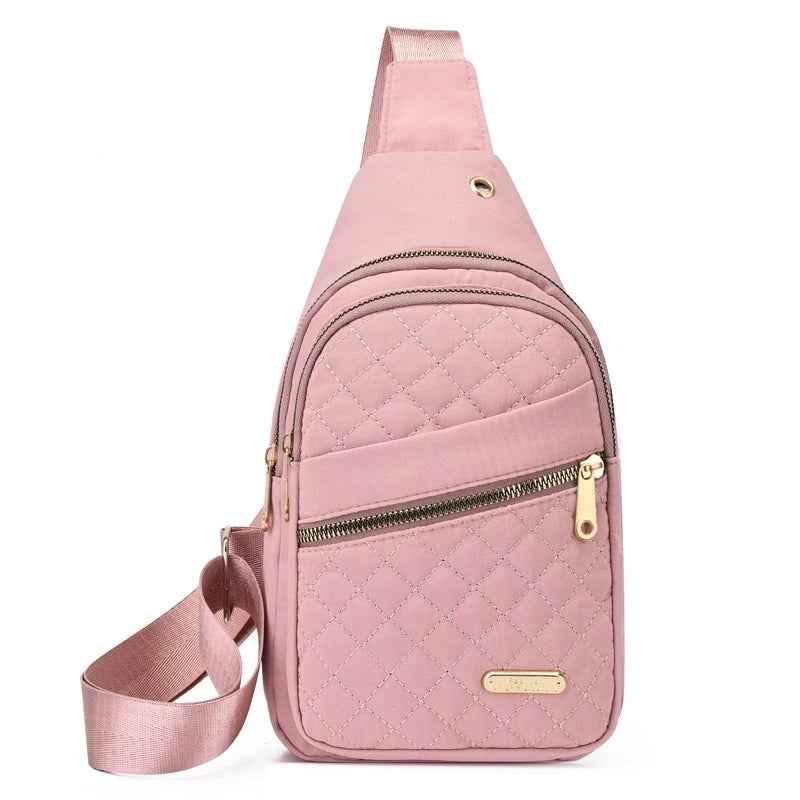 Quilted Crossbody Chest Bag Sling Shoulder Purse