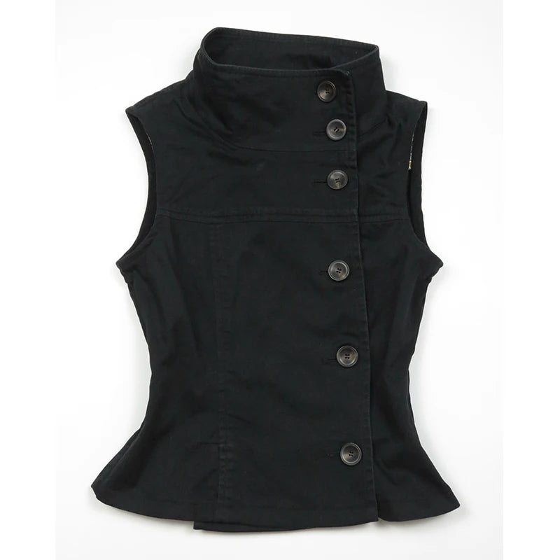 Crop Top Sexy Slim Casual Button-Down Turtleneck